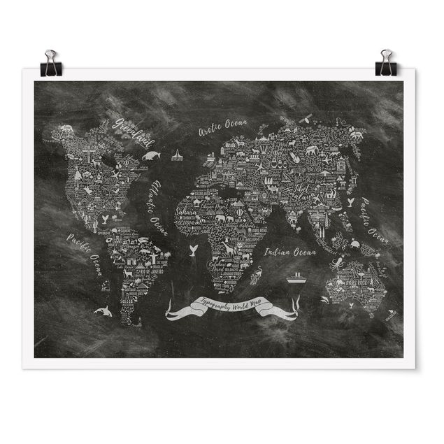 Obrazy powiedzenia Kredka typograficzna Mapa świata