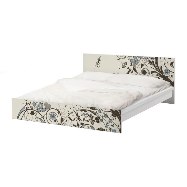 Okleina meblowa IKEA - Malm łóżko 160x200cm - Łąka w stylu vintage