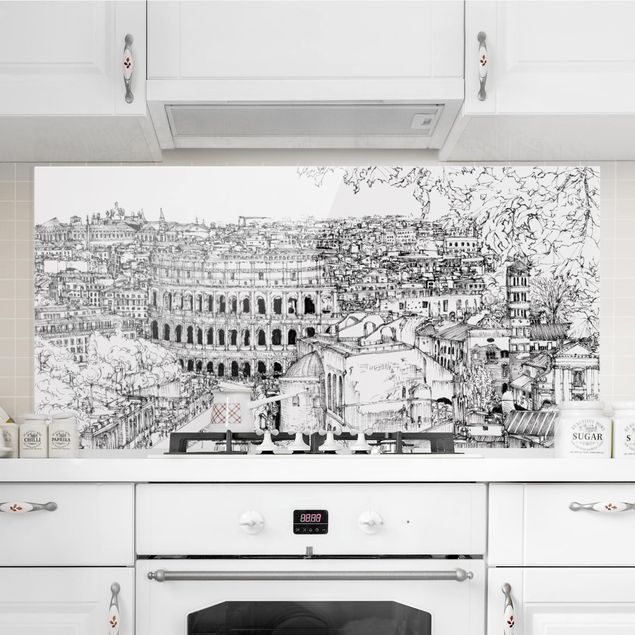 Dekoracja do kuchni Studium miasta - Rzym