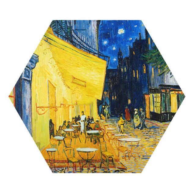 Obraz heksagonalny z Alu-Dibond - Vincent van Gogh - Taras kawiarni w Arles