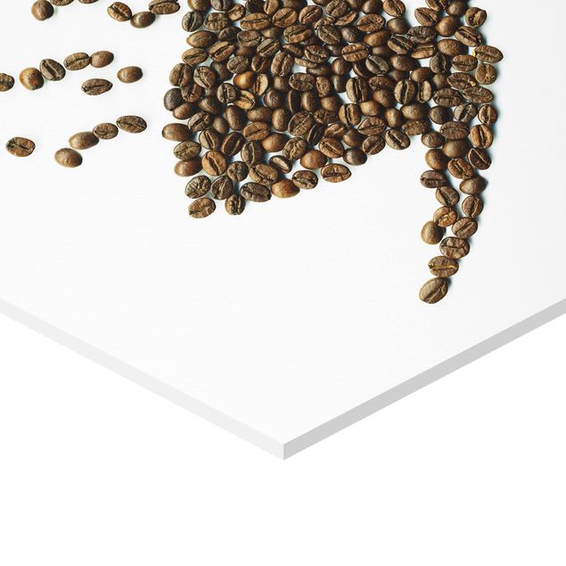 Obraz heksagonalny z Forex - Filiżanka kawy ziarnistej