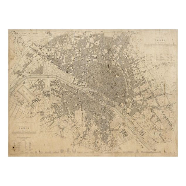 Obrazy Mapa miasta w stylu vintage Paryż