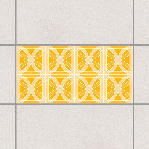 Dekoracja do kuchni Naklejka mozaiki - wzór okrągłych płytek Melon Yellow