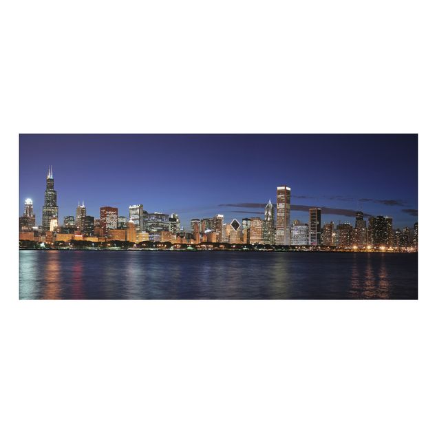 Nowoczesne obrazy do salonu Nocna panorama Chicago