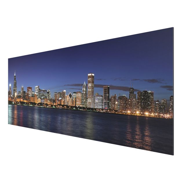 Obrazy nowoczesny Nocna panorama Chicago