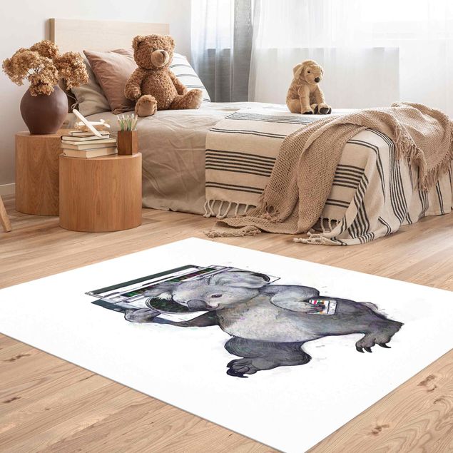 dywan na taras Ilustracja Koala z radiem Malowanie