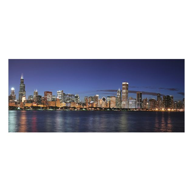 Obrazy do salonu Nocna panorama Chicago