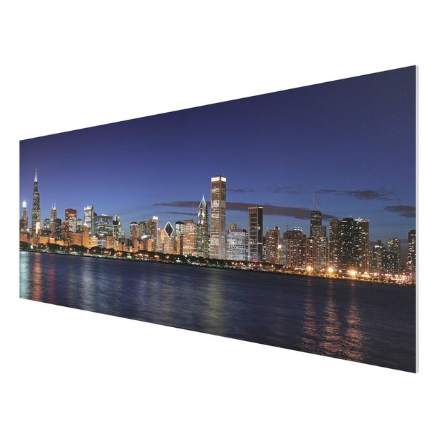 Obrazy nowoczesne Nocna panorama Chicago
