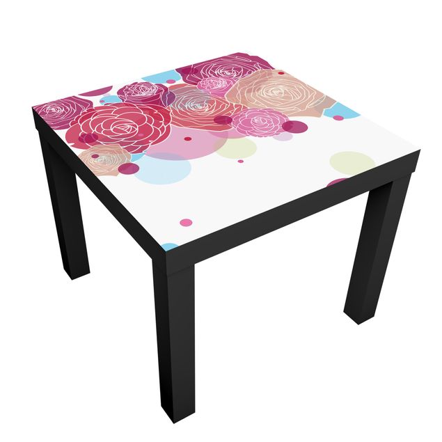 Okleina meblowa IKEA - Lack stolik kawowy - Róże i bąbelki