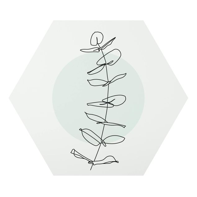 Obrazy z motywem kwiatowym Line Art Branch Geometria Koło