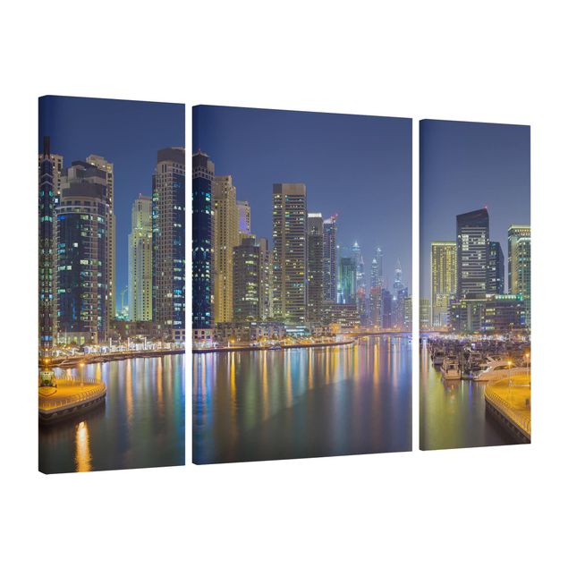 Obrazy nowoczesne Nocna panorama Dubaju