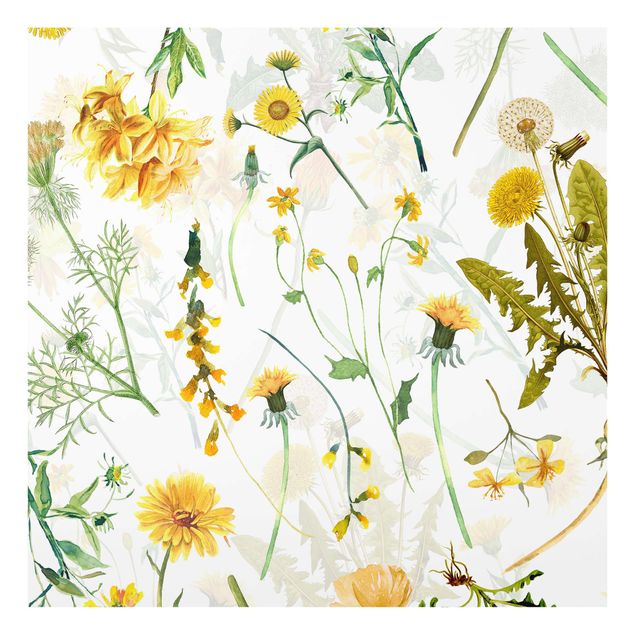 Panel kuchenny - Yellow Wild Flowers - Kwadrat 1:1