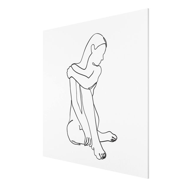 Obrazy nowoczesne Linia Art Kobieta naga czarno-biały