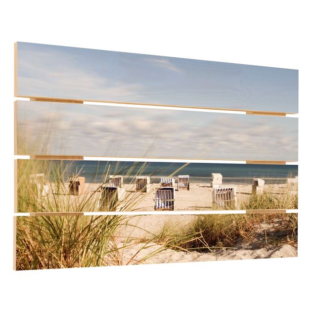 Obraz z drewna - Krzesła nadmorskie i plażowe