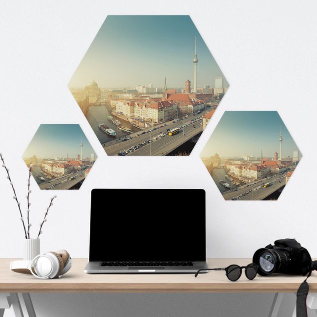 Obraz heksagonalny z Forex - Berlin o poranku