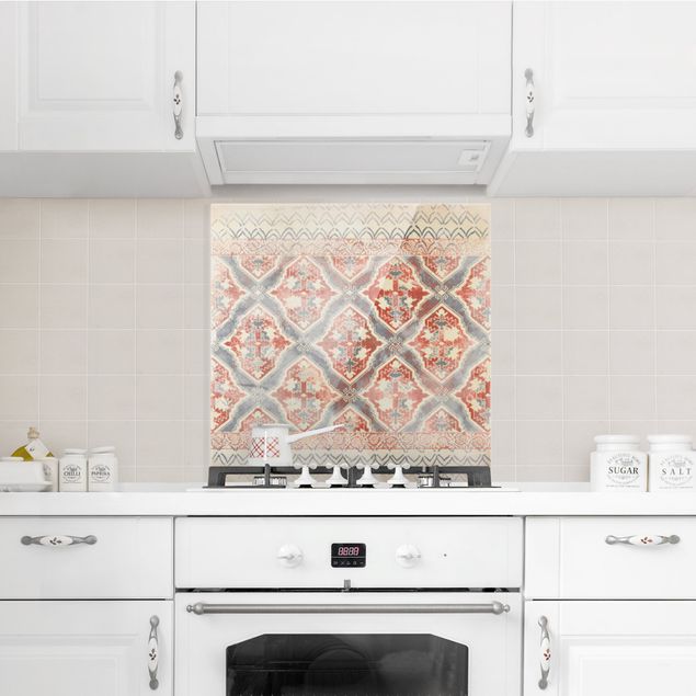 Panele szklane do kuchni Persian Vintage Pattern w kolorze indygo II