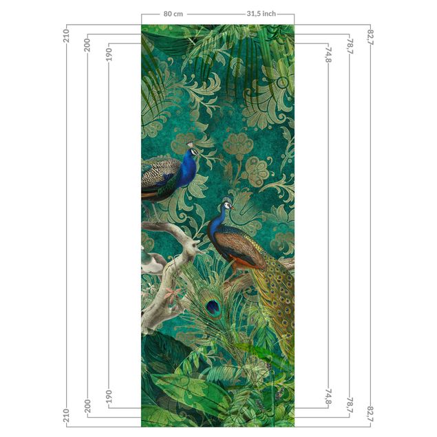 Tylna ścianka prysznicowa - Shabby Chic Collage - Noble Peacock II