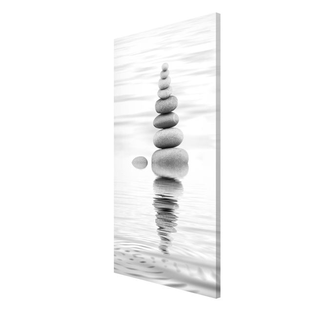 Obrazy nowoczesne Kamienna wieża w wodzie, czarno-biała