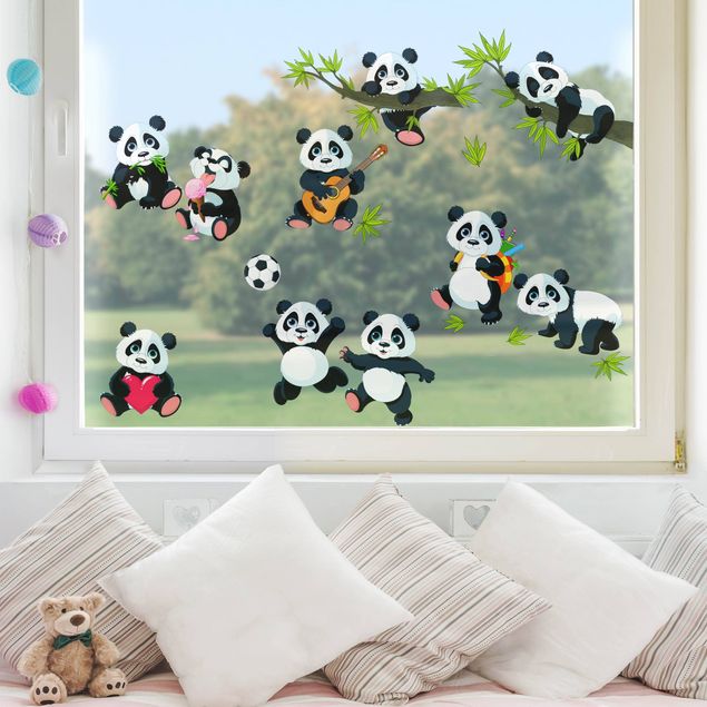 Folia okienna kolorowy Mega zestaw Misie Panda