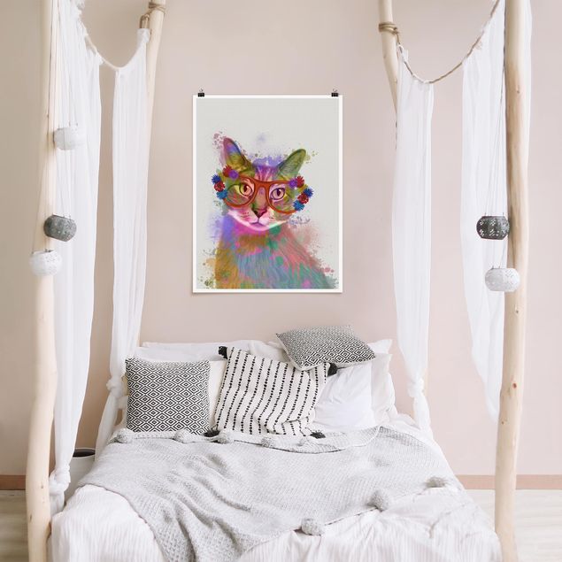 Obrazy nowoczesny Rainbow Splash Cat