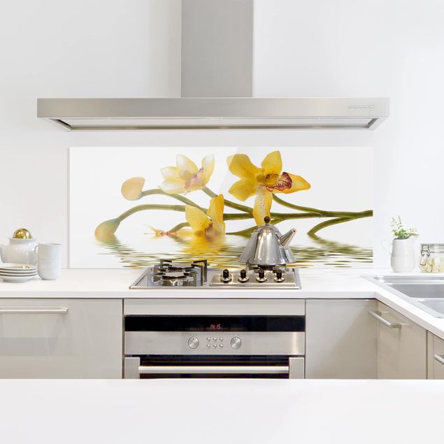 Panel szklany do kuchni Saffron Orchid Waters