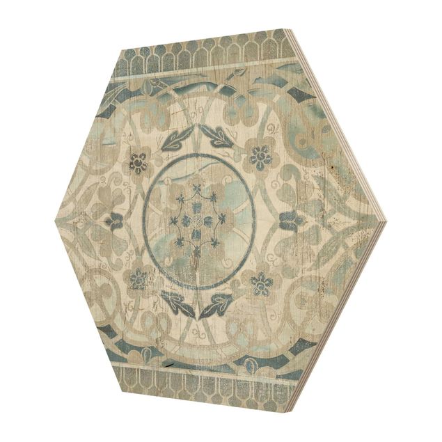Obraz heksagonalny z drewna - Panel drewniany Persian Vintage I