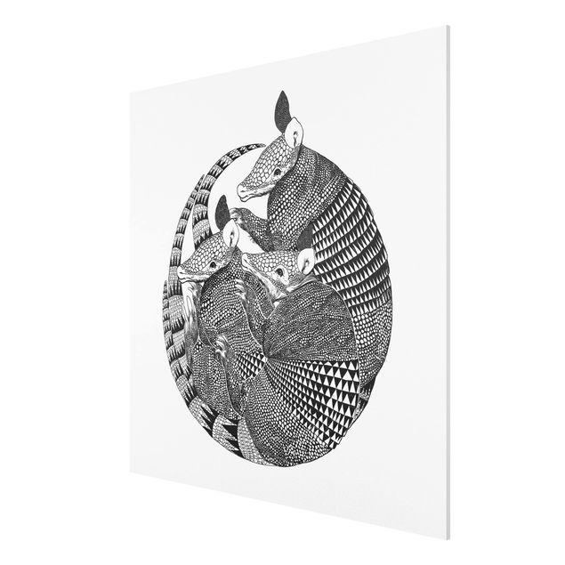 Obrazy nowoczesne Ilustracja Armadillos czarno-biały Pattern