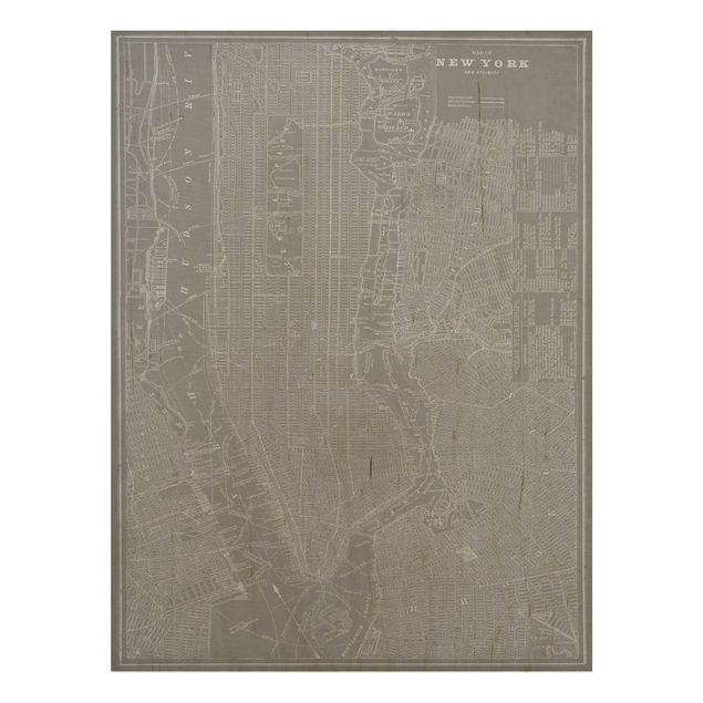 Obrazy na ścianę Mapa miasta w stylu vintage Nowy Jork Manhattan