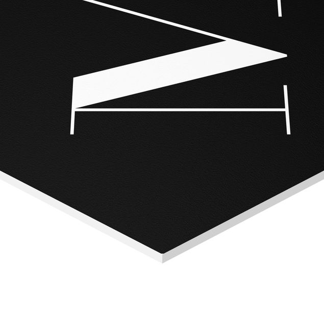 Obraz heksagonalny Czarna litera Szeryf M