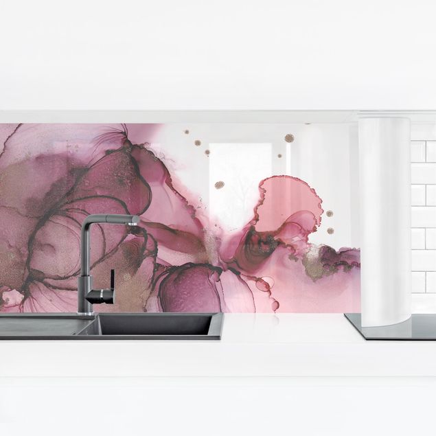 Panele szklane do kuchni Czystość płynąca w fiolecie