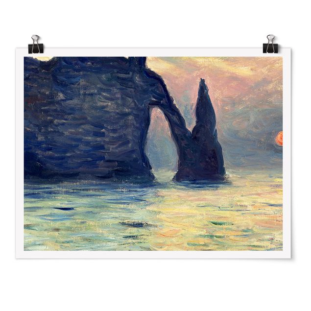 Obrazy impresjonizm Claude Monet - Zachód słońca w skałach