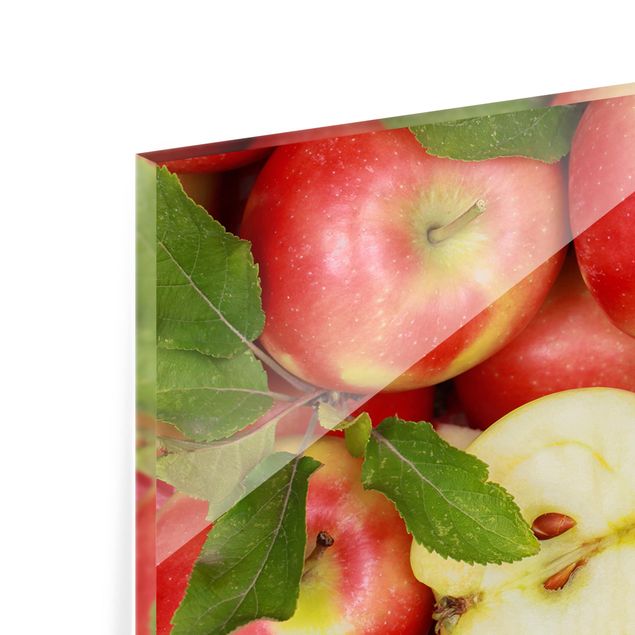 Panel szklany do kuchni - soczyste jabłka