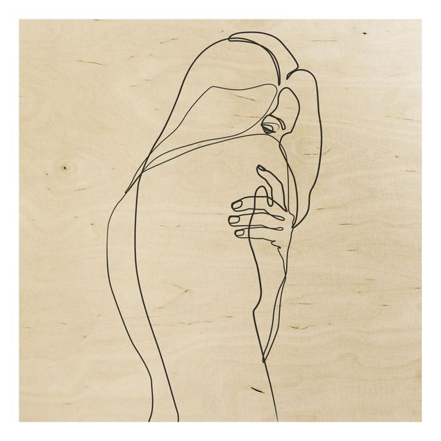 Obrazy Line Art Woman Nude Shoulder czarno-biały