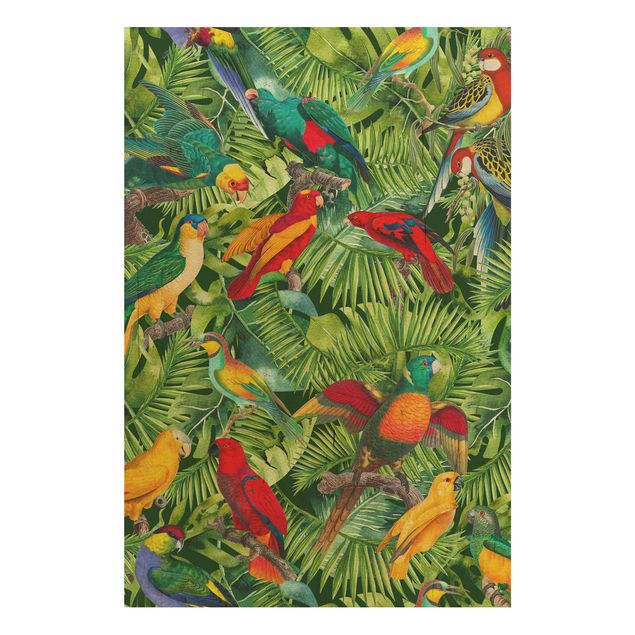 Andrea Haase obrazy  Kolorowy kolaż - Papugi w dżungli
