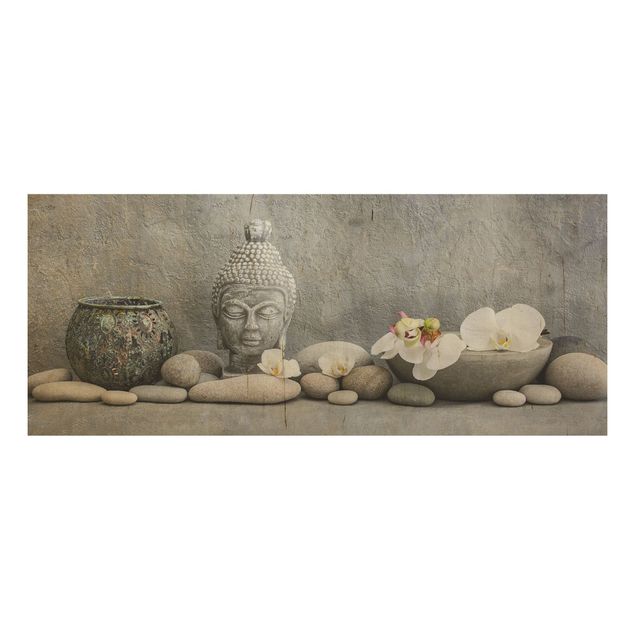 Andrea Haase obrazy  Budda Zen z białymi orchideami