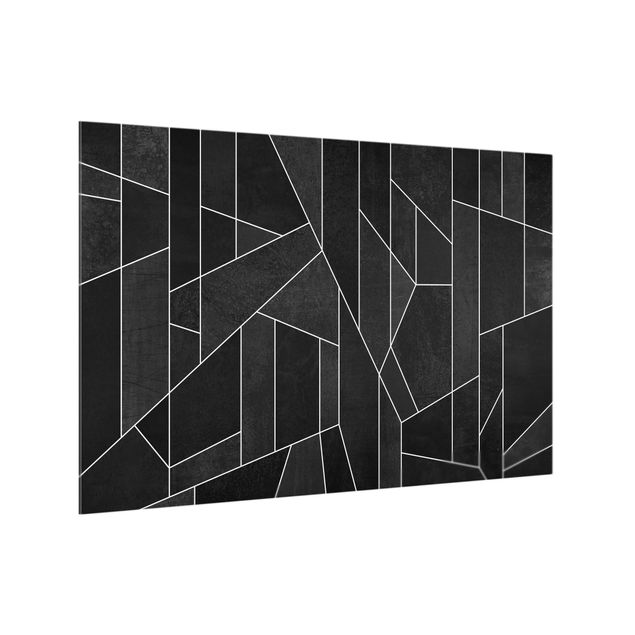 Panel szklany do kuchni czarno-biały Geometry Watercolour