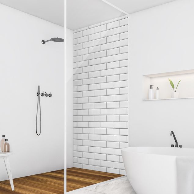 Tylna ścianka prysznicowa - Ceramic Tiles White