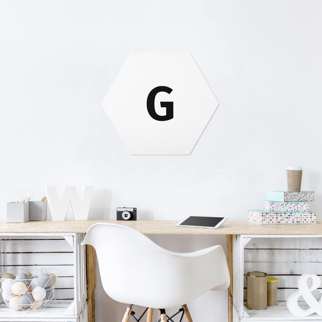 Obrazy nowoczesne Biała litera G