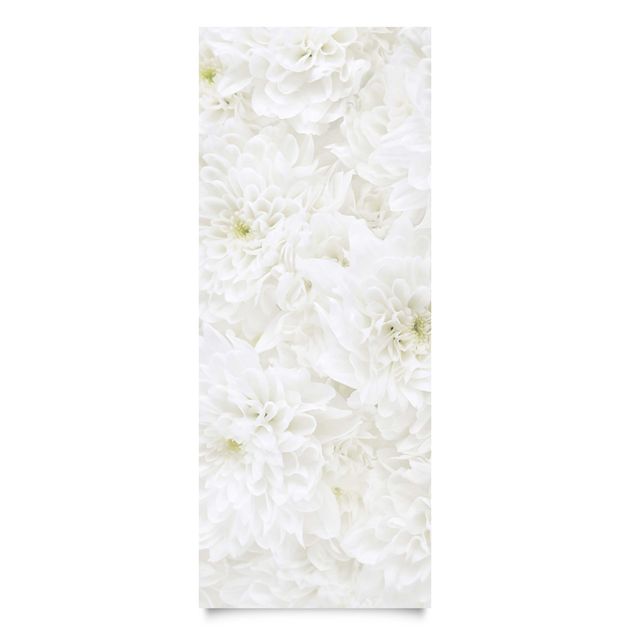 Folia samoprzylepna Dahlie Morze kwiatów białe
