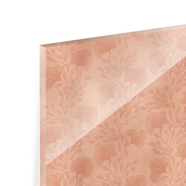 Panel szklany do kuchni - Tender Twigs w kolorze różowego złota