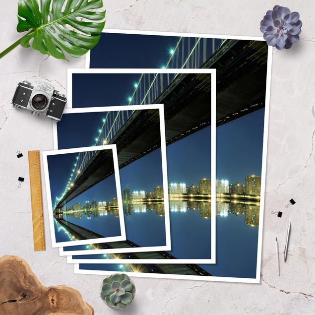 Plakat - Abstrakcyjny most Manhattan