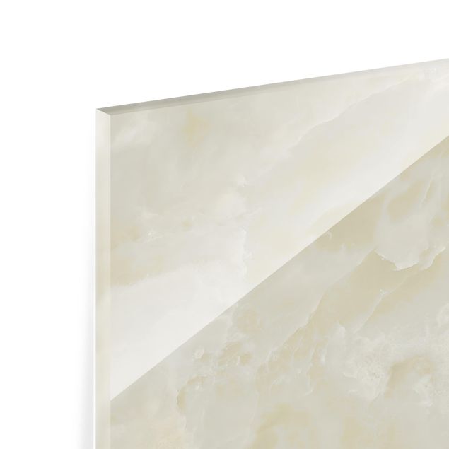 Panel szklany do kuchni - Onyksowy krem marmurowy