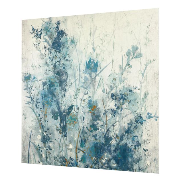 Panel szklany do kuchni - Błękitna wiosenna łąka I