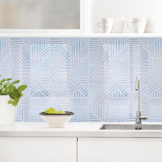 Dekoracja do kuchni Gradient wzoru linii w kolorze niebieskim