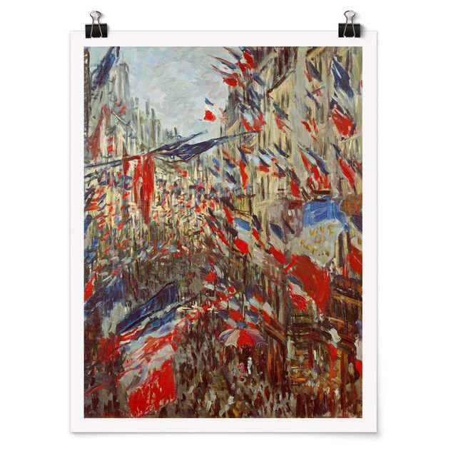 Impresjonizm obrazy Claude Monet - Ulica w dekoracji z flagą