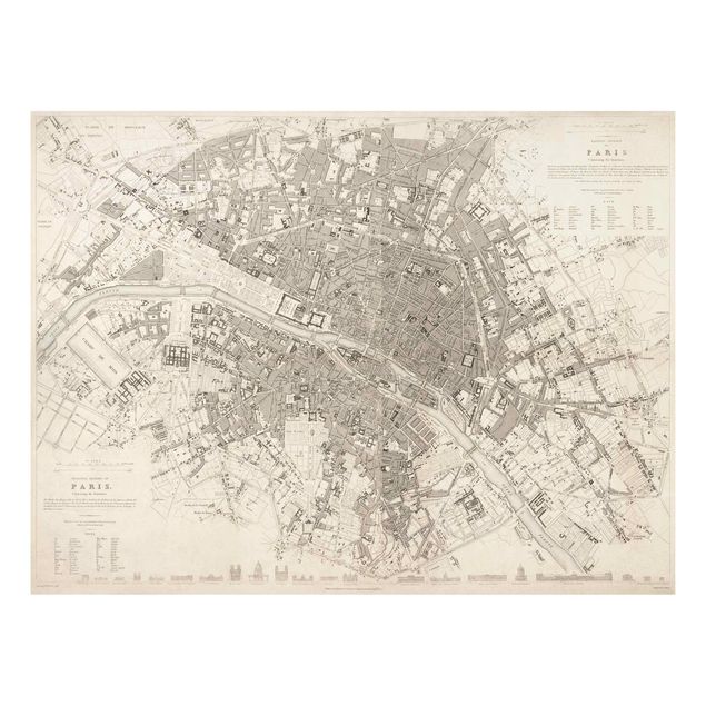 Obrazy do salonu Mapa miasta w stylu vintage Paryż