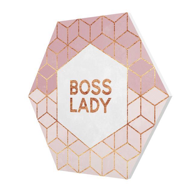 Obraz różowy Boss Lady Hexagons Pink