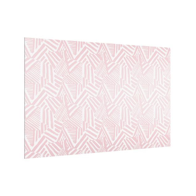Panel szklany do kuchni - Jagged Stripes in Pale Pink