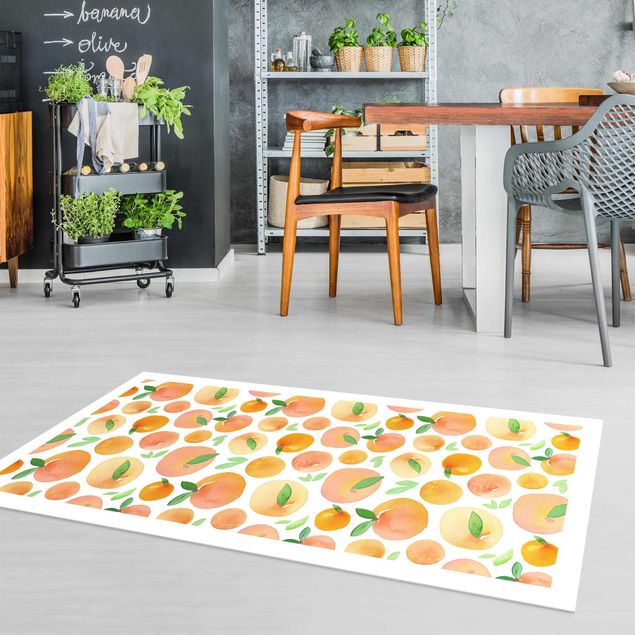 Dekoracja do kuchni Akwarela Pomarańcze z liśćmi w białej ramce