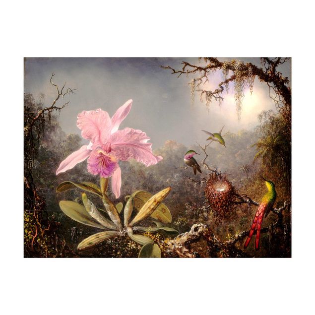 dywan kwiatowy Martin Johnson Heade - Orchidea i trzy kolibry